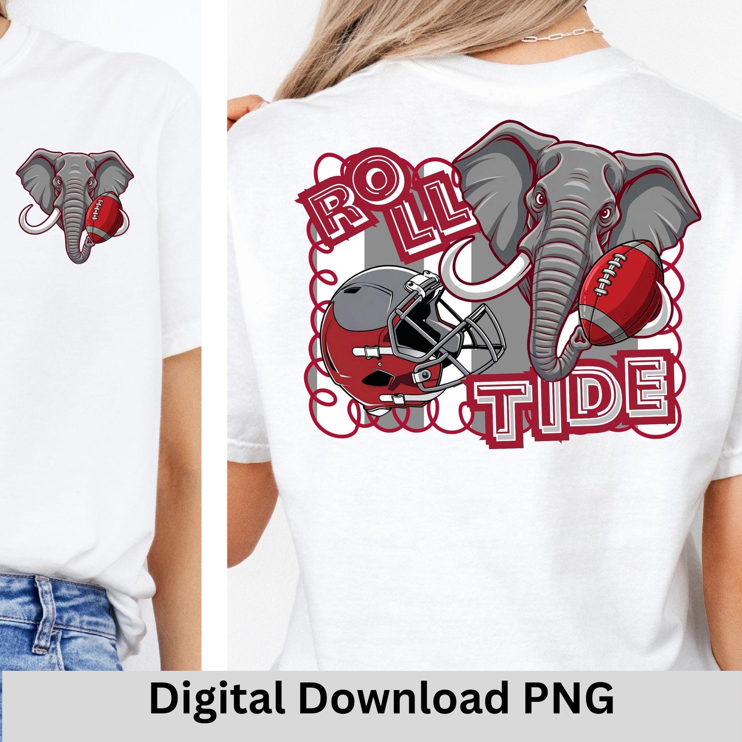 Roll Tide Pride Stripe Design Football  PNG
