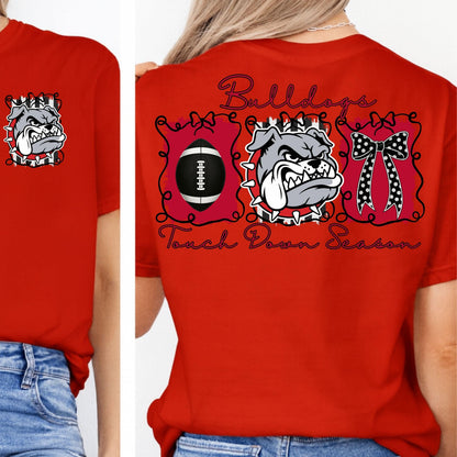Bulldogs  Red Black Touch Down Season Football PNG