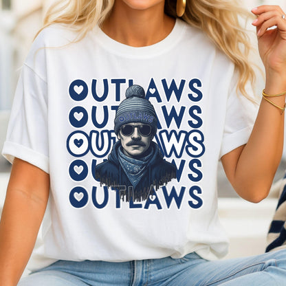 Cool Gray &amp; Blue Outlaws Repeat Theme Game Day PNG