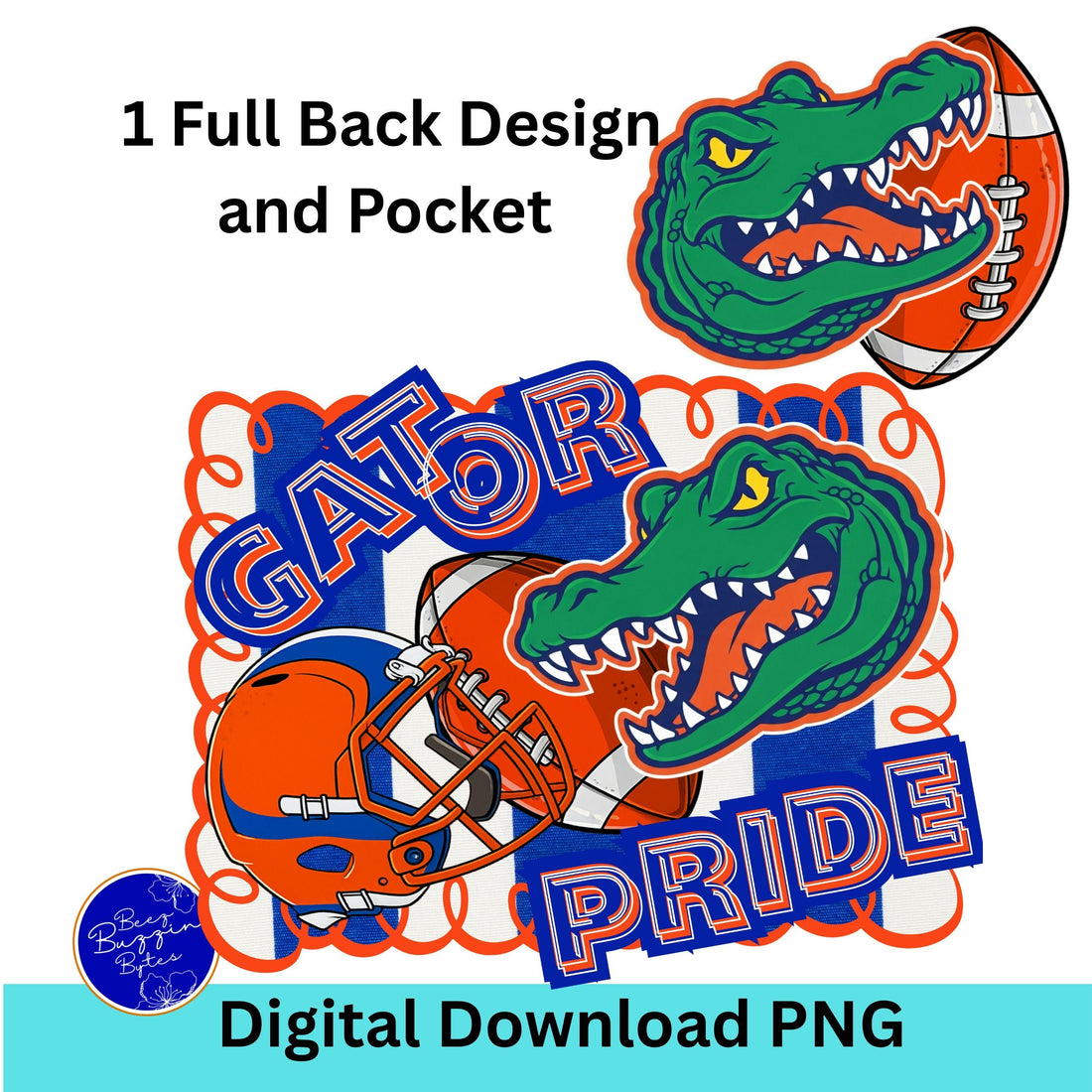 Gator Pride Football PNG Blue Orange