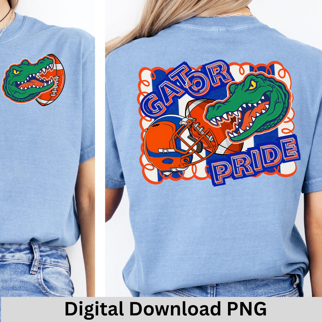 Gator Pride Football PNG   Blue Orange