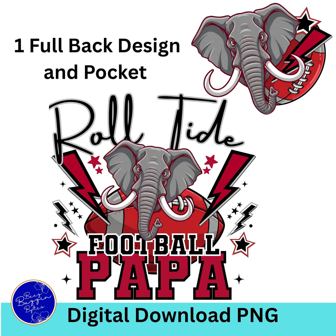 Roll Tide Lightning Papa Football PNG,