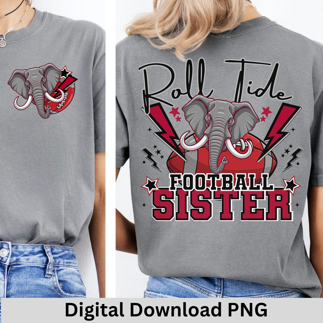 Roll Tide Lightning Football  Sister PNG