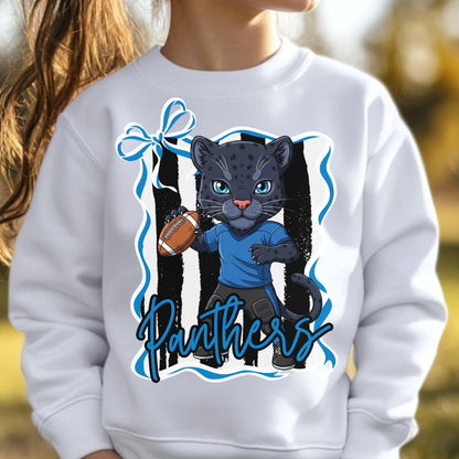 Panthers Kids Football Matching PNG Bundle Blue Black