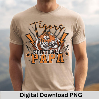 Tigers Lightning Football Papa PNG