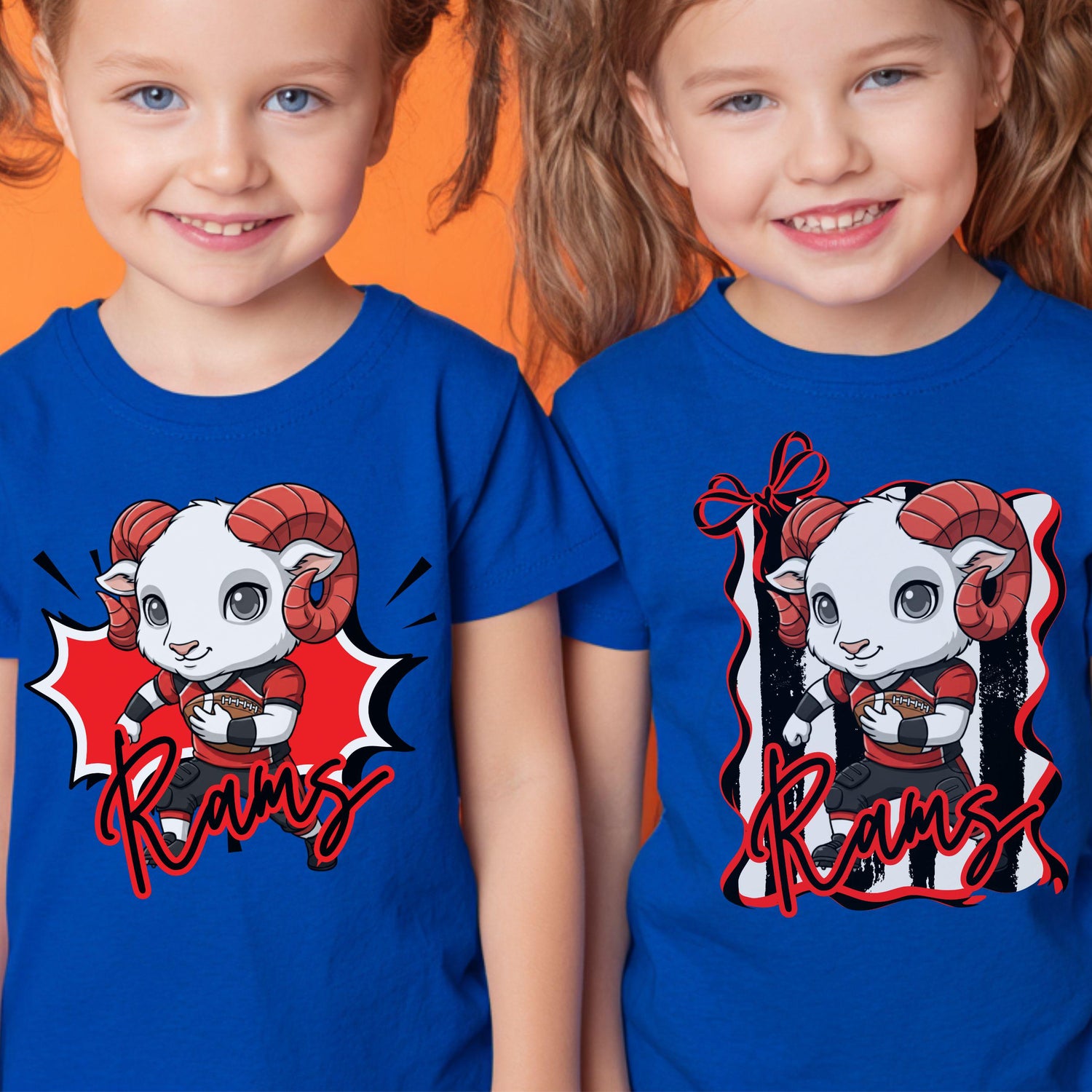 Rams Kids Matching Red &amp; Black PNG Bundle