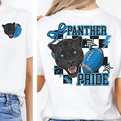 Panthers Coquette Checker Patter Football PNG