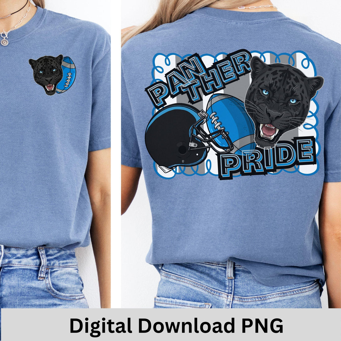 Panthers Pride Stripe Design Football PNG
