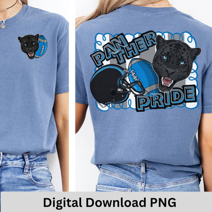 Panthers Pride Stripe Design Football PNG