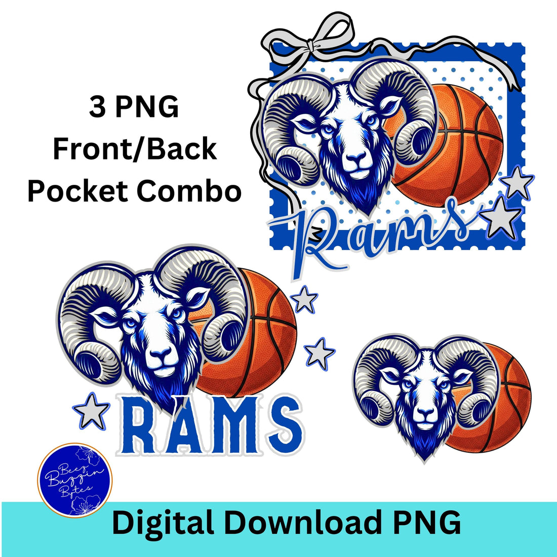 Rams Basketball Stamp Matching Shirt PNG