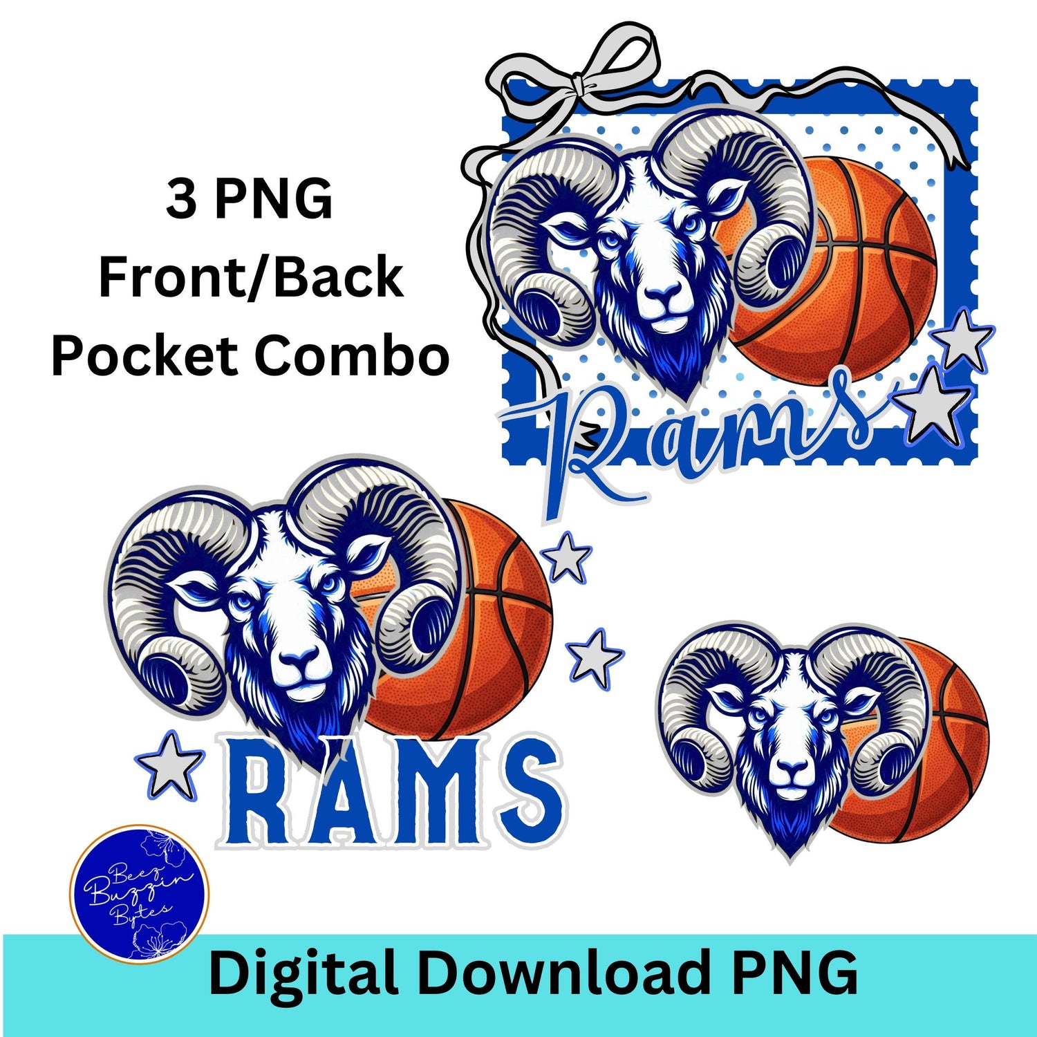 Rams Basketball Stamp Matching Shirt PNG