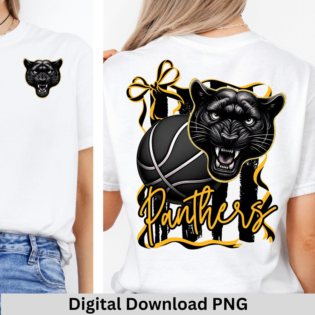 Panthers Coquette Stripe Basketball PNG